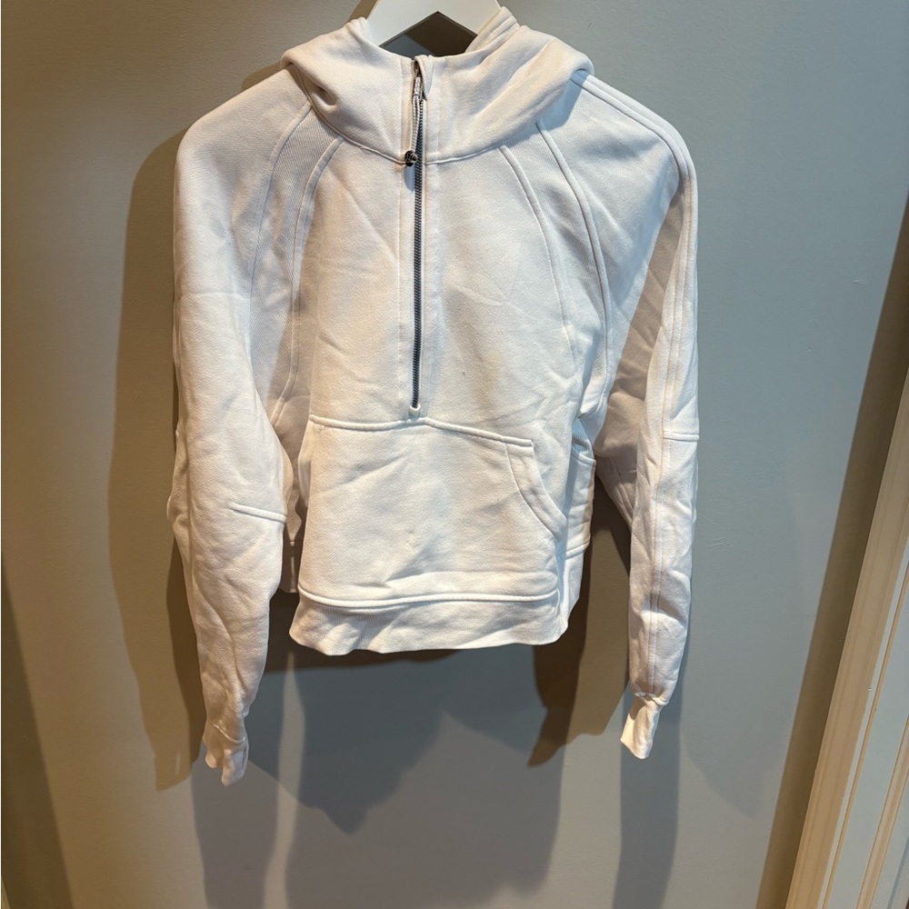 White Hoodie with Half-Zip